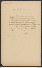 k.k. naturhistorisches Hofmuseum, Intendanzakten 1885-1896 (Hauer), Aktenzahl Z.274/1888, Seite 1